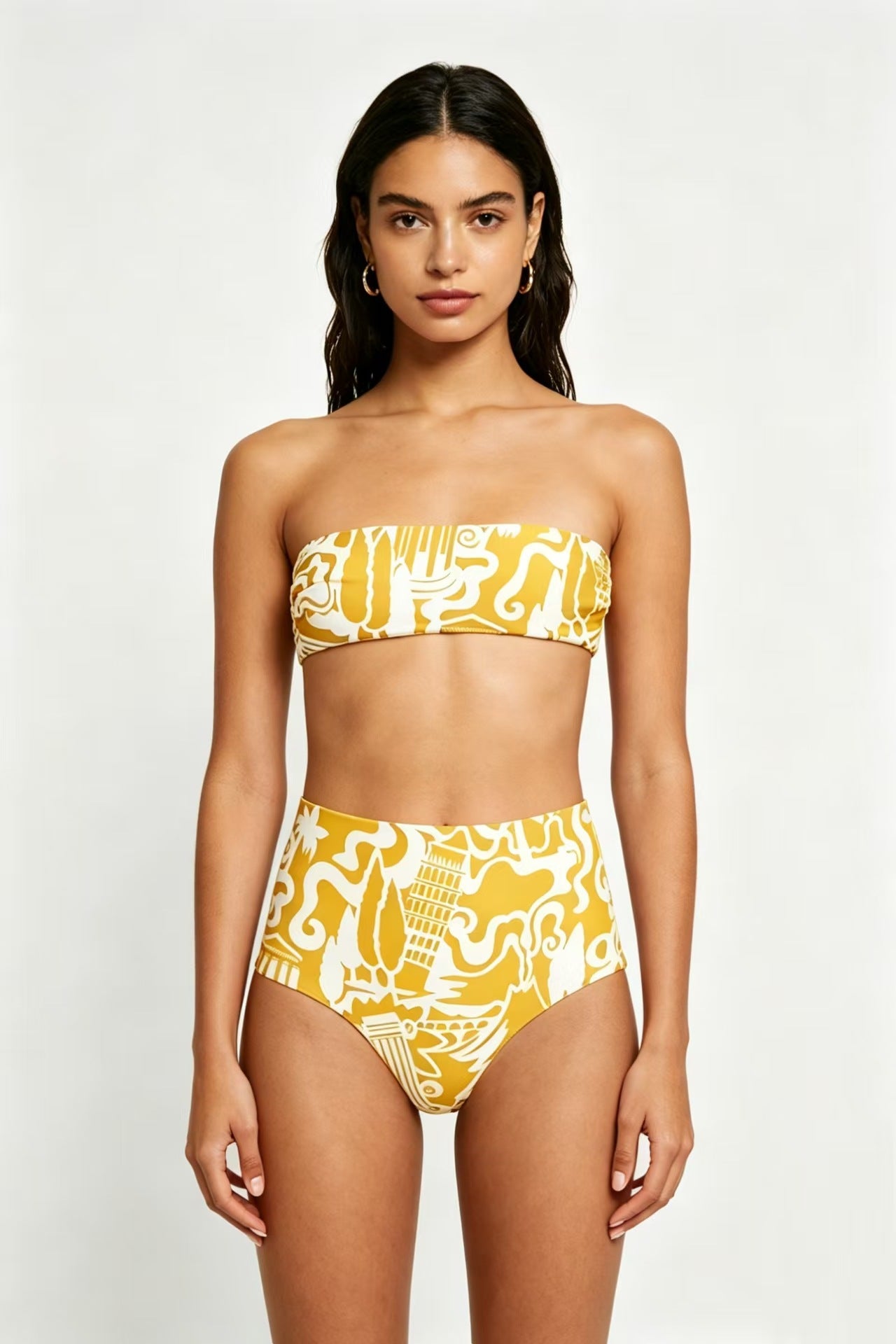 Separate Bikini Set Sexy Printed Multi-color Strapless Swimwear - Classyfashion24.com