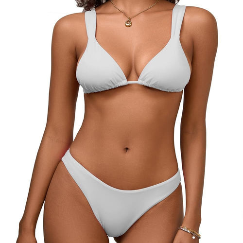 Solid color shoulder strap bikini women's swimsuit bikini - Classyfashion24.com