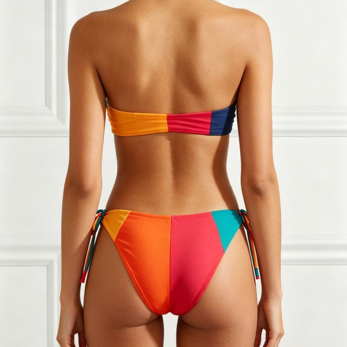 Sexy High-Waisted Spliced Bikini Two-Piece Swimwear Set for Women - Classyfashion24.com