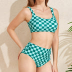 High waisted minimalist split swimsuit for women - Classyfashion24.com