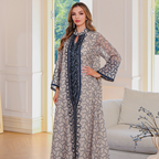 Elegant Long Sleeve Dubai Abaya with Embroidery for Middle Eastern Muslim Women - Classyfashion24.com