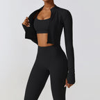 Tight yoga suit, nude quick drying exercise set, slimming fitness suit - Classyfashion24.com