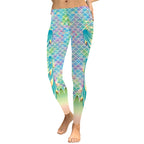 New Summer Vivid Mermaid  Women Leggings Gradient Fish Scales Scales Digital Print Leggins Sporting Workout Pants
