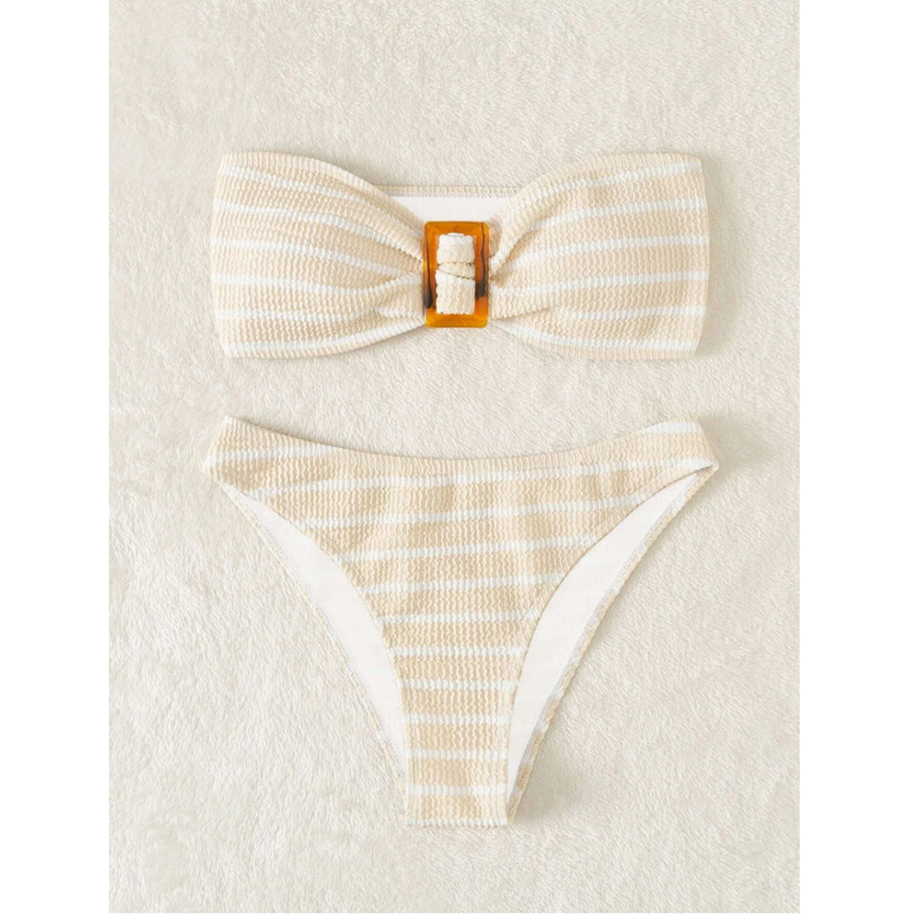 Striped women's split bikini - Classyfashion24.com