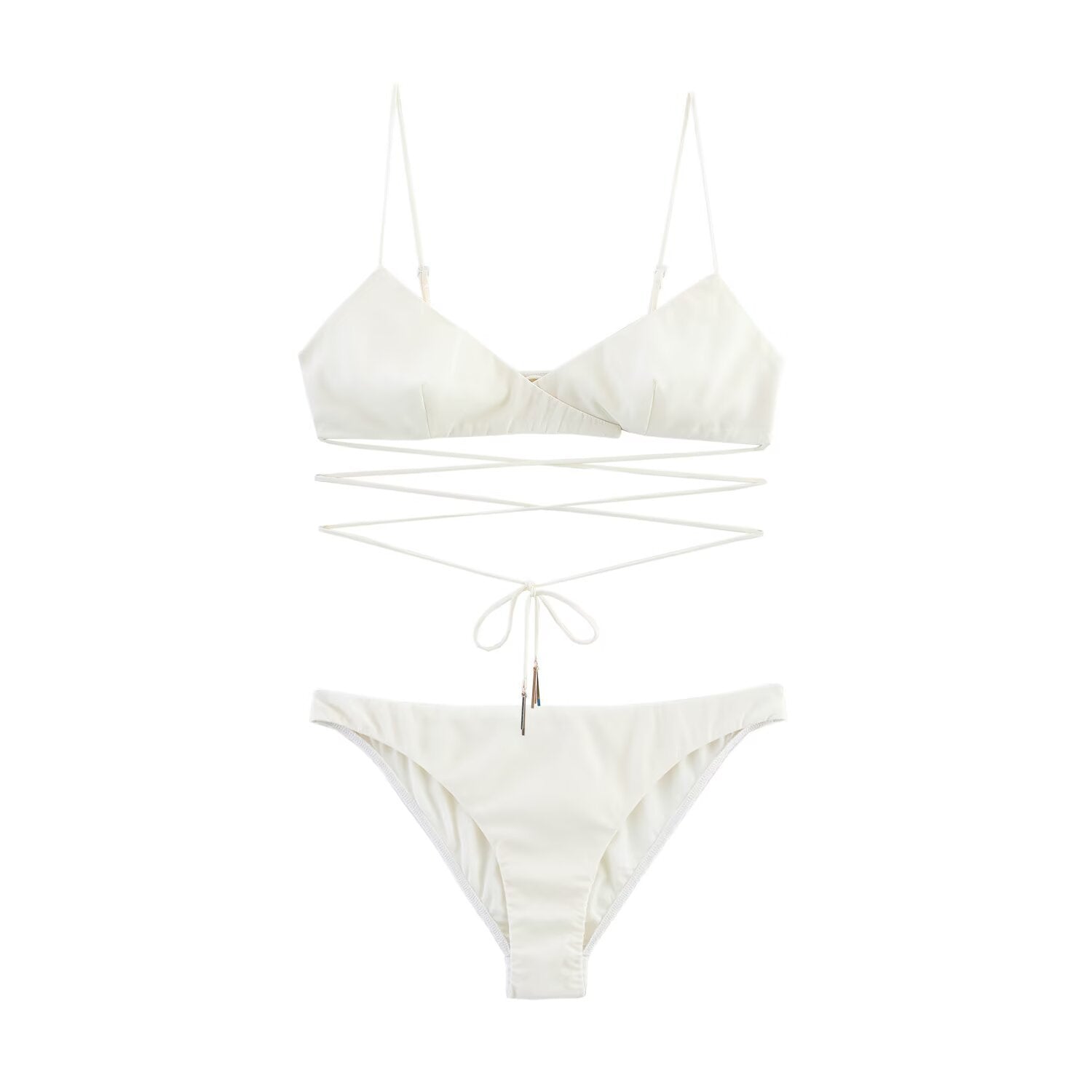 Embellished Triangle Cup Bra & Panty Set