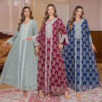New Fashion Muslim Women's Long Robe Middle Eastern Clothing Jalabiya Elegant Embroidery Dubai Long Dress - Classyfashion24.com