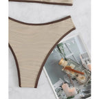 Solid color strapless high waisted bikini - Classyfashion24.com