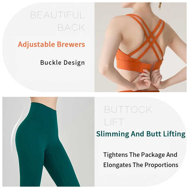 2-Piece Yoga Set with Sports Bra & Leggings - Classyfashion24.com