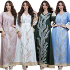 Muslim robes embroidered with beads fashionable abaya Middle Eastern women's clothing Arab clothing - Classyfashion24.com