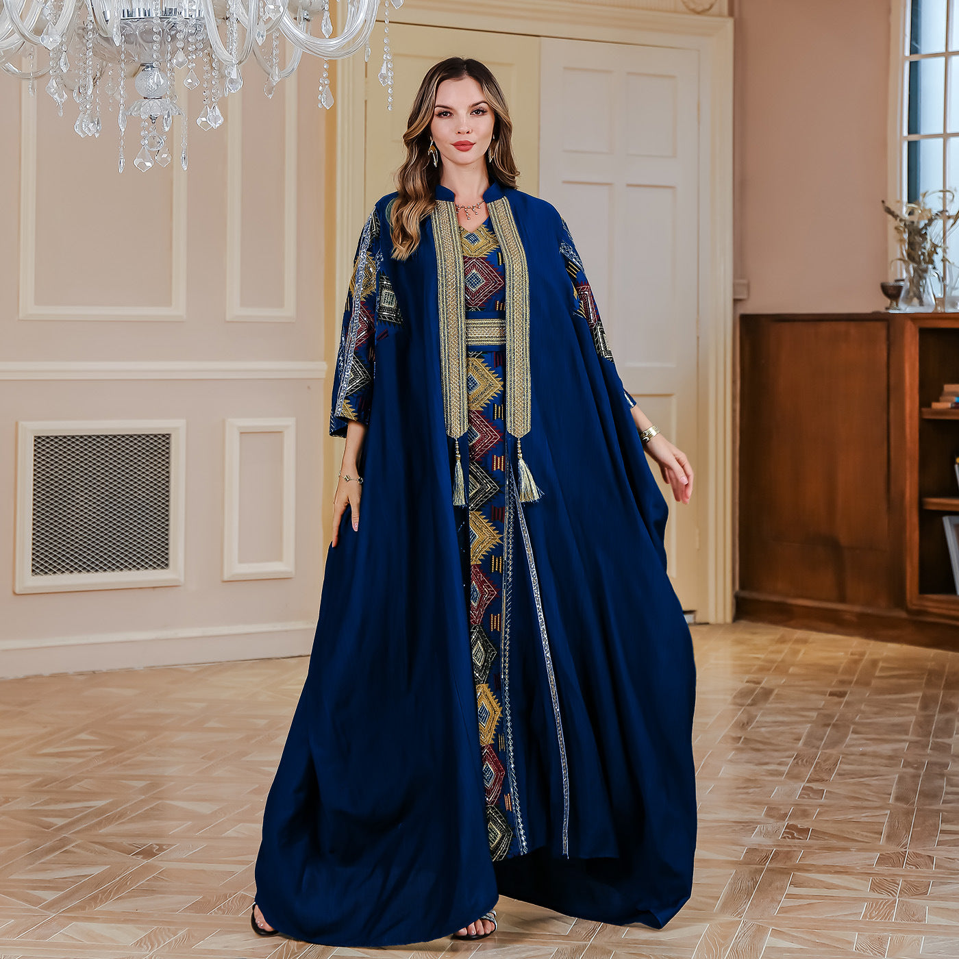 Muslim Embroidered  Luxury Evening Dress Two-piece Set - Classyfashion24.com