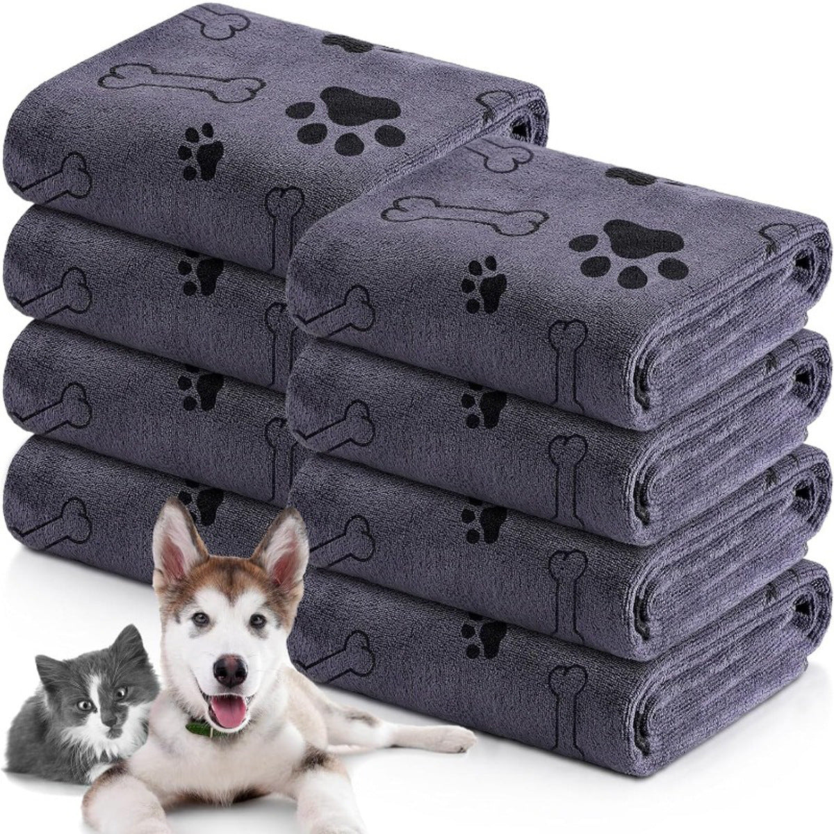 Quick-Dry Microfiber Pet Bath Towel for Dogs & Cats