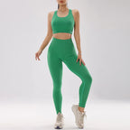 Peach Hip Fitness Set with Bra & Leggings - Classyfashion24.com
