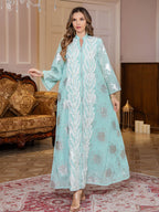 New Middle Eastern Muslim Women's Jalabiya Embroidered Kaftan Dubai Dress Arabic Clothing - Classyfashion24.com