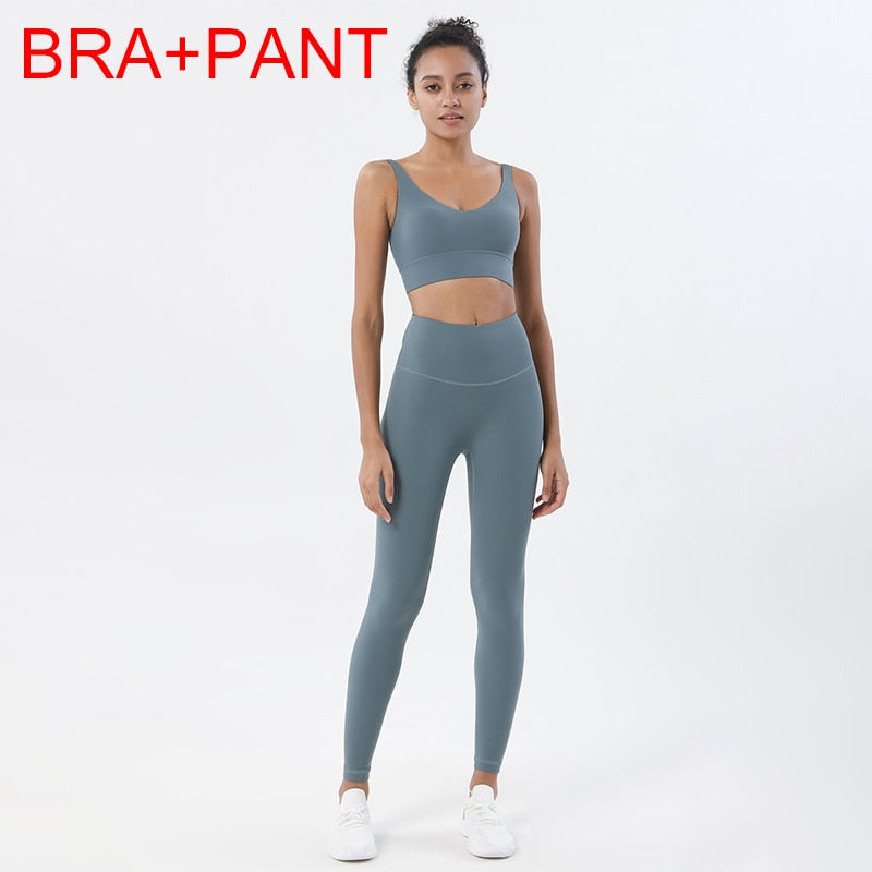 SOISOU 2-Piece Yoga Set with Crop Top & Leggings