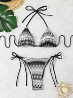 Knitted strap bikini split swimsuit - Classyfashion24.com