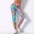 Colorful Printed Seamless Leggings for Women