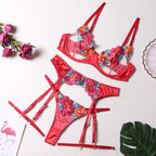 Embroidered Lingerie Garter Set for Women - Classyfashion24.com