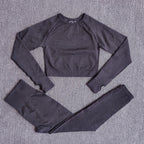 Seamless Yoga Set with Crop Top & Leggings