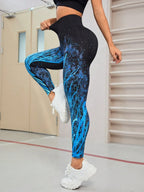 Seamless Printed High Waist Active Leggings - Classyfashion24.com