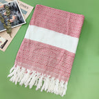 Turkish Striped Fringe Beach Towel – Quick Dry - Classyfashion24.com