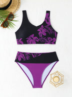 Ladies' split swimsuit with chest cushion - Classyfashion24.com