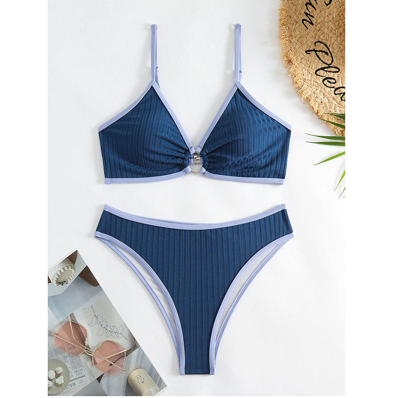 Pit stripe split bikini - Classyfashion24.com