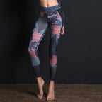Printed 2-Piece Yoga Set with Zipper Top