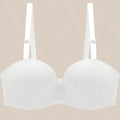 Women's Seamless Anti-Slip Gathered Comfort Bra in white, featuring smooth cups and adjustable straps.
