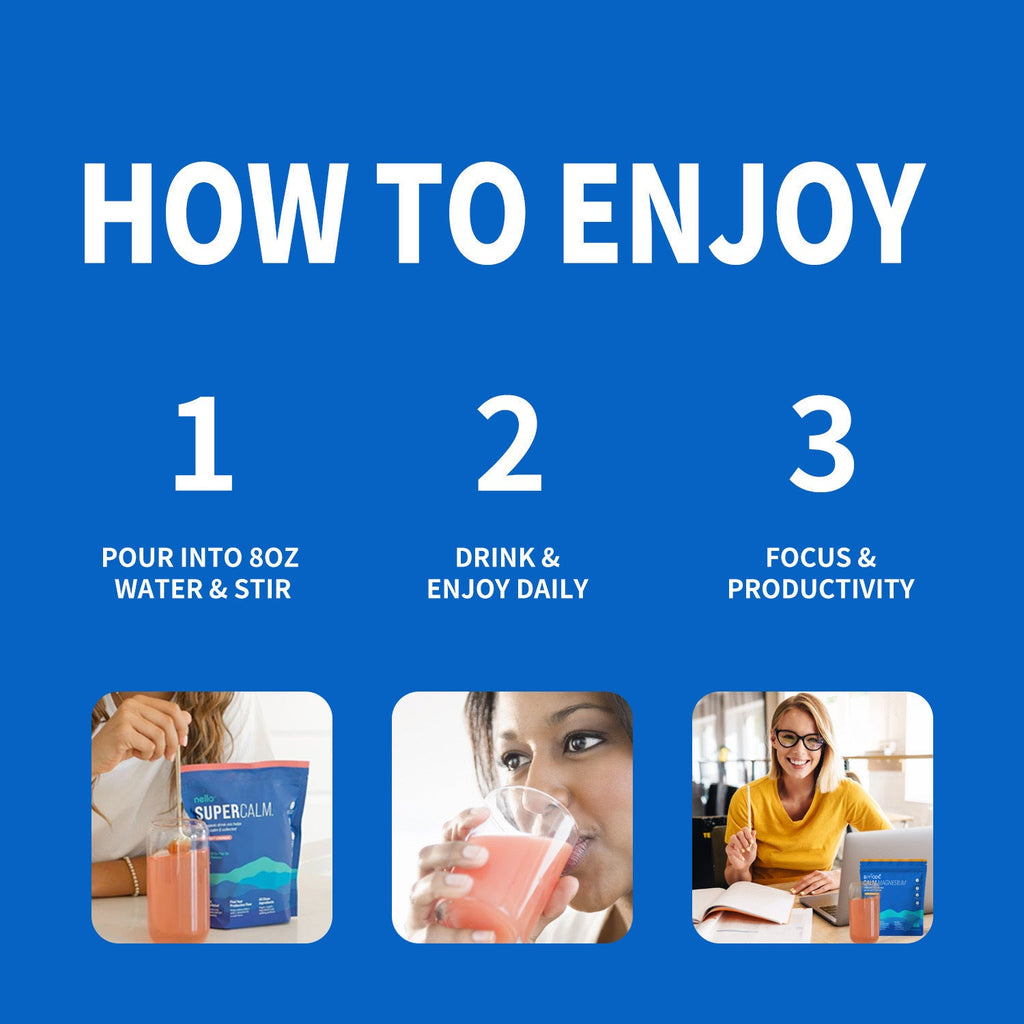 SuperCalm Magnesium Calming Powder with Electrolytes – Raspberry Flavor, 85g