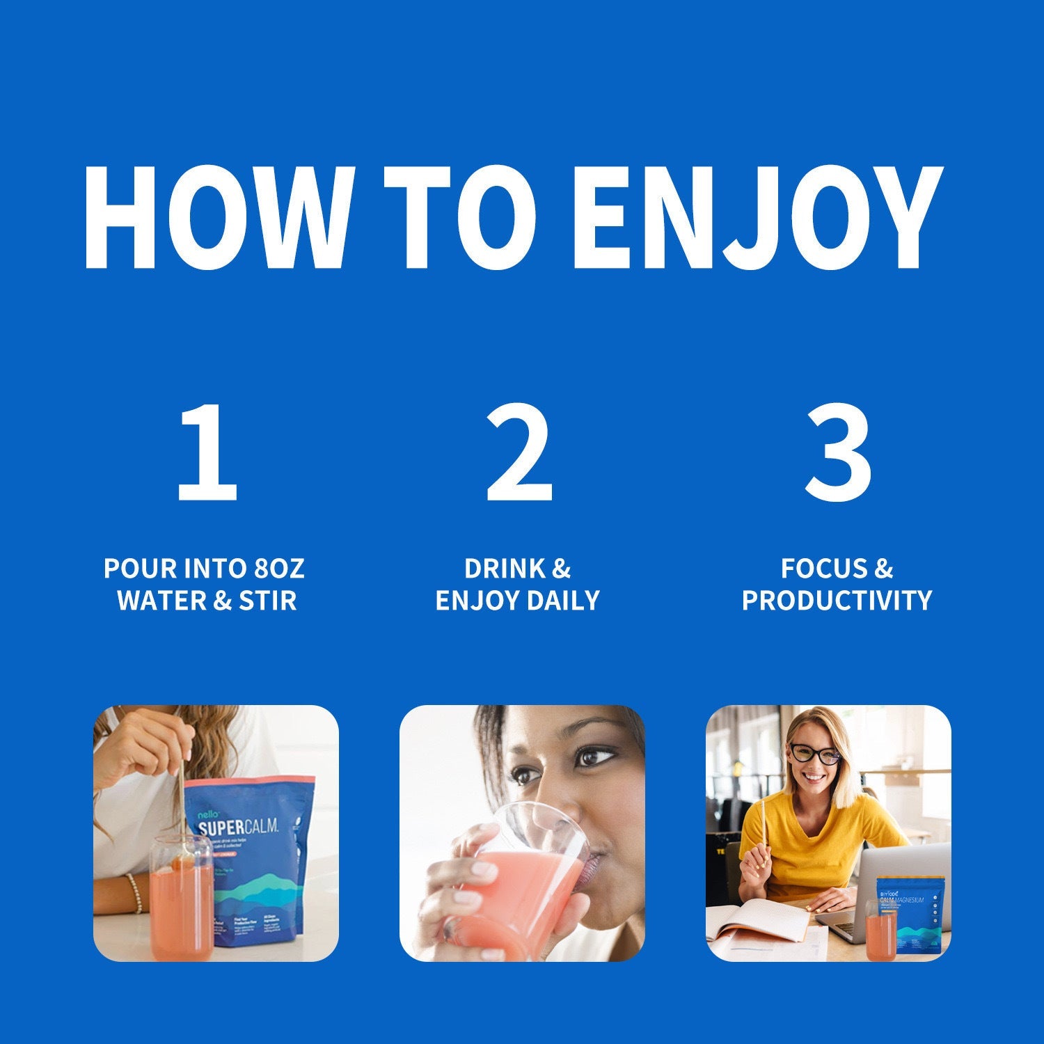 SuperCalm Magnesium Calming Powder with Electrolytes – Raspberry Flavor, 85g