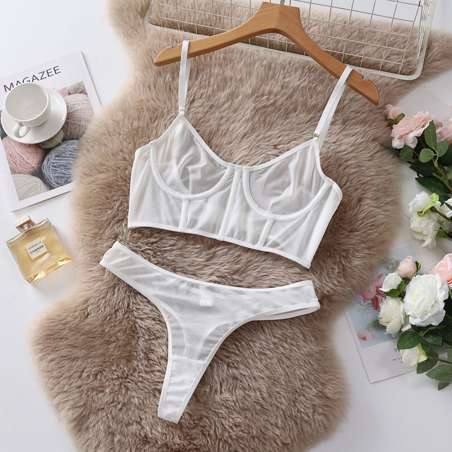 Sexy Transparent Lingerie Set – Lace Net Dress Collection for Women