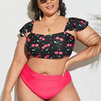 Floral Swimwear Plus Size Color-block Design Sexy  Swimwear - Classyfashion24.com