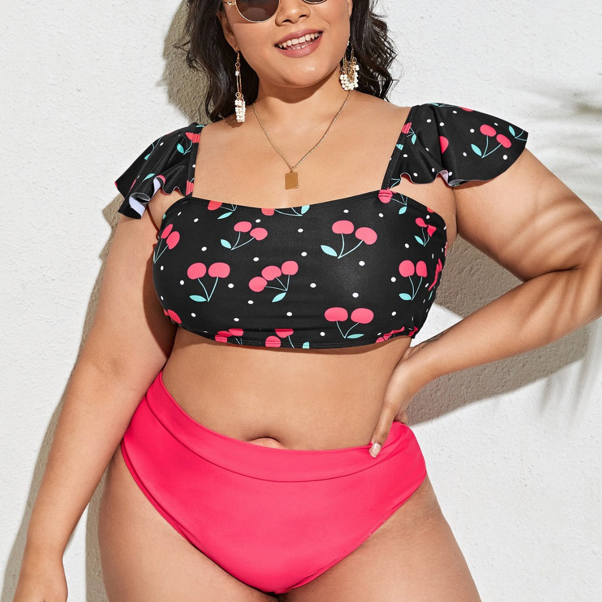 Floral Swimwear Plus Size Color-block Design Sexy  Swimwear - Classyfashion24.com