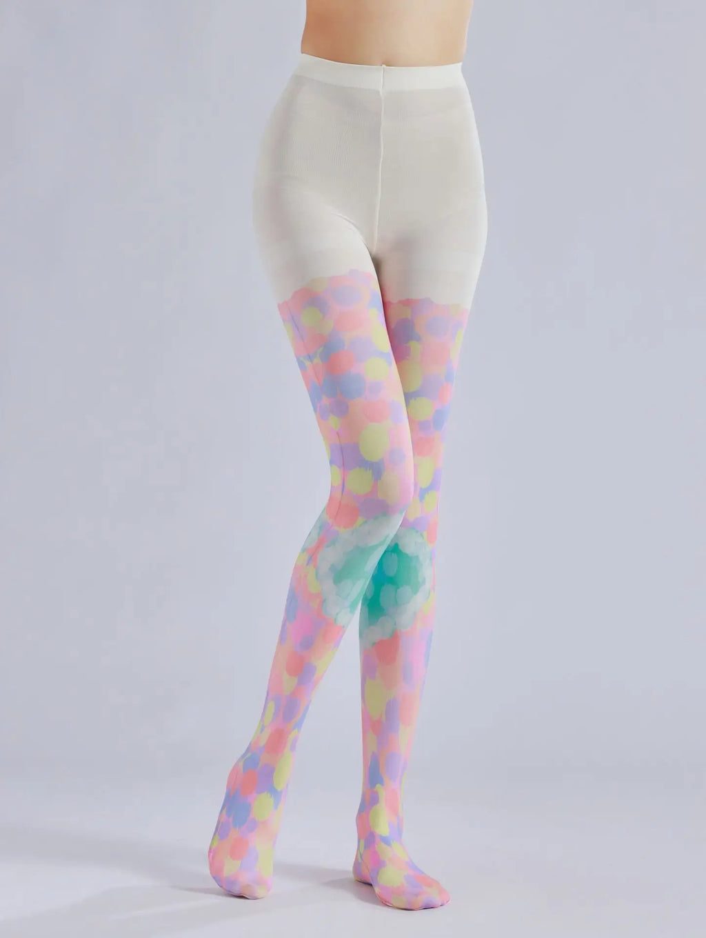 Heart Printed Pantyhose – Color Block Stacked Colorful Pattern Socks