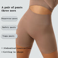 High-waist butt lifting pants in a neutral tone, designed for shapewear, safety, and yoga with tummy control features.