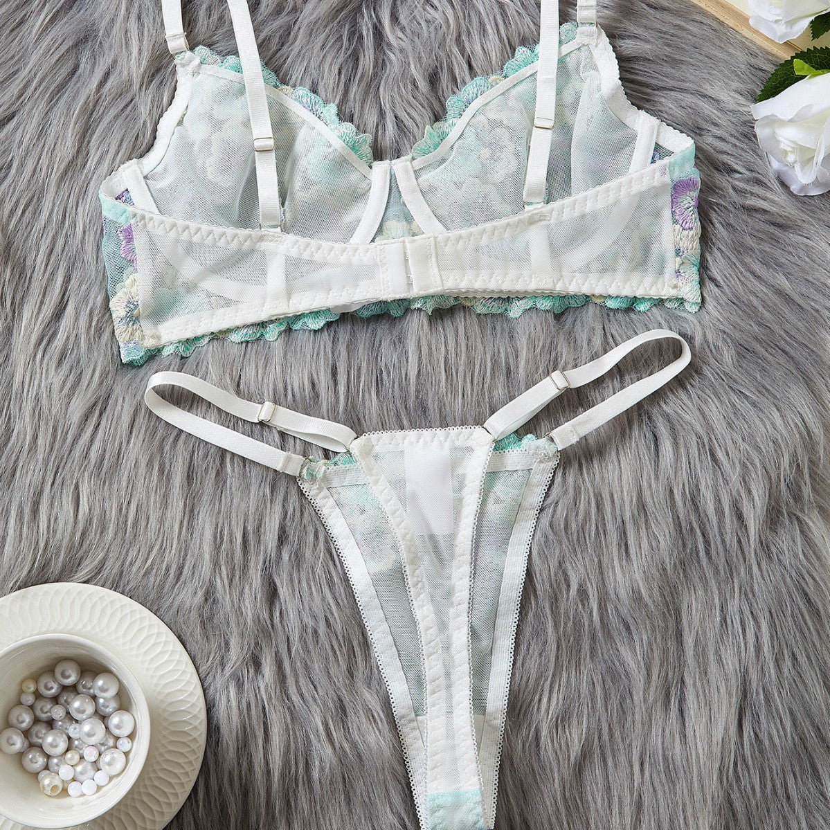 Summer Embroidered Bra Sexy Underwear Bra Set Two Piece Set - Classyfashion24.com
