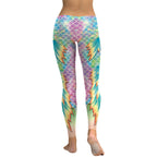 New Summer Vivid Mermaid  Women Leggings Gradient Fish Scales Scales Digital Print Leggins Sporting Workout Pants