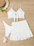 Split swimsuit women's bag hip skirt style three piece set - Classyfashion24.com