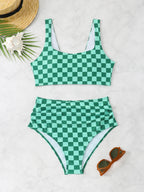 High waisted minimalist split swimsuit for women - Classyfashion24.com
