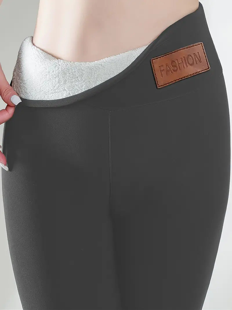 Women’s High-Waisted Sherpa Fleece-Lined Winter Leggings – Thermal Yoga Pants