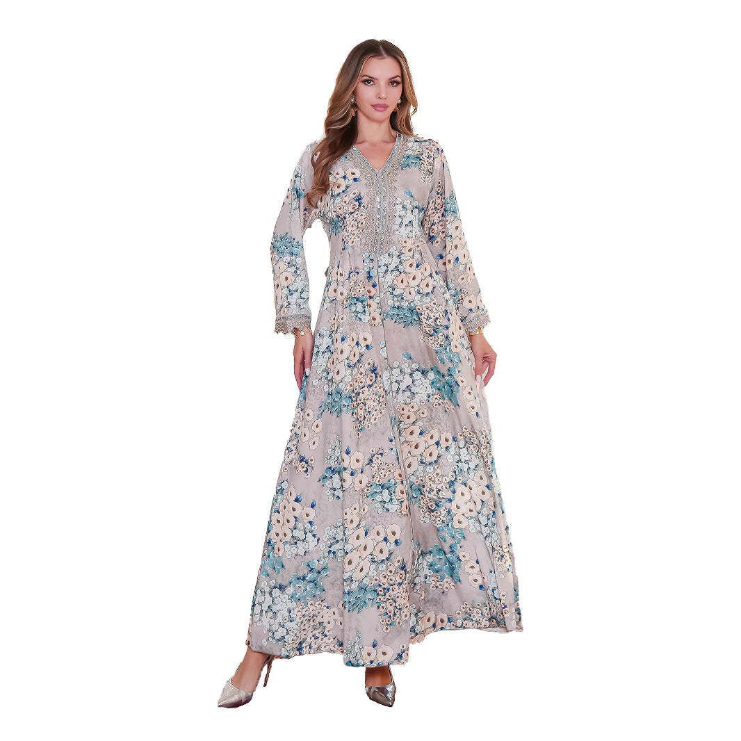 Muslim Long Robe Women's Dress Fashion Printed Ladies' Dress - Classyfashion24.com