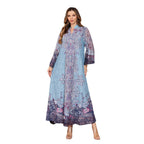 Printed Middle Eastern Dress Muslim Women's Fashion Dubai Long Dress Abaya Embroidered Robe - Classyfashion24.com