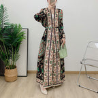 Muslim Middle Eastern women's pleated dress evening gown Dubai women's lace up robe - Classyfashion24.com