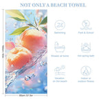 Plus Size Microfiber Beach Towel by classyfashionz, oversized 63"x32", featuring a vibrant fruit design, ideal for travel and