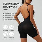 Black body shaping bodysuit from ClassyFashionz, featuring a sexy backless design and full body compression for a slimming ef