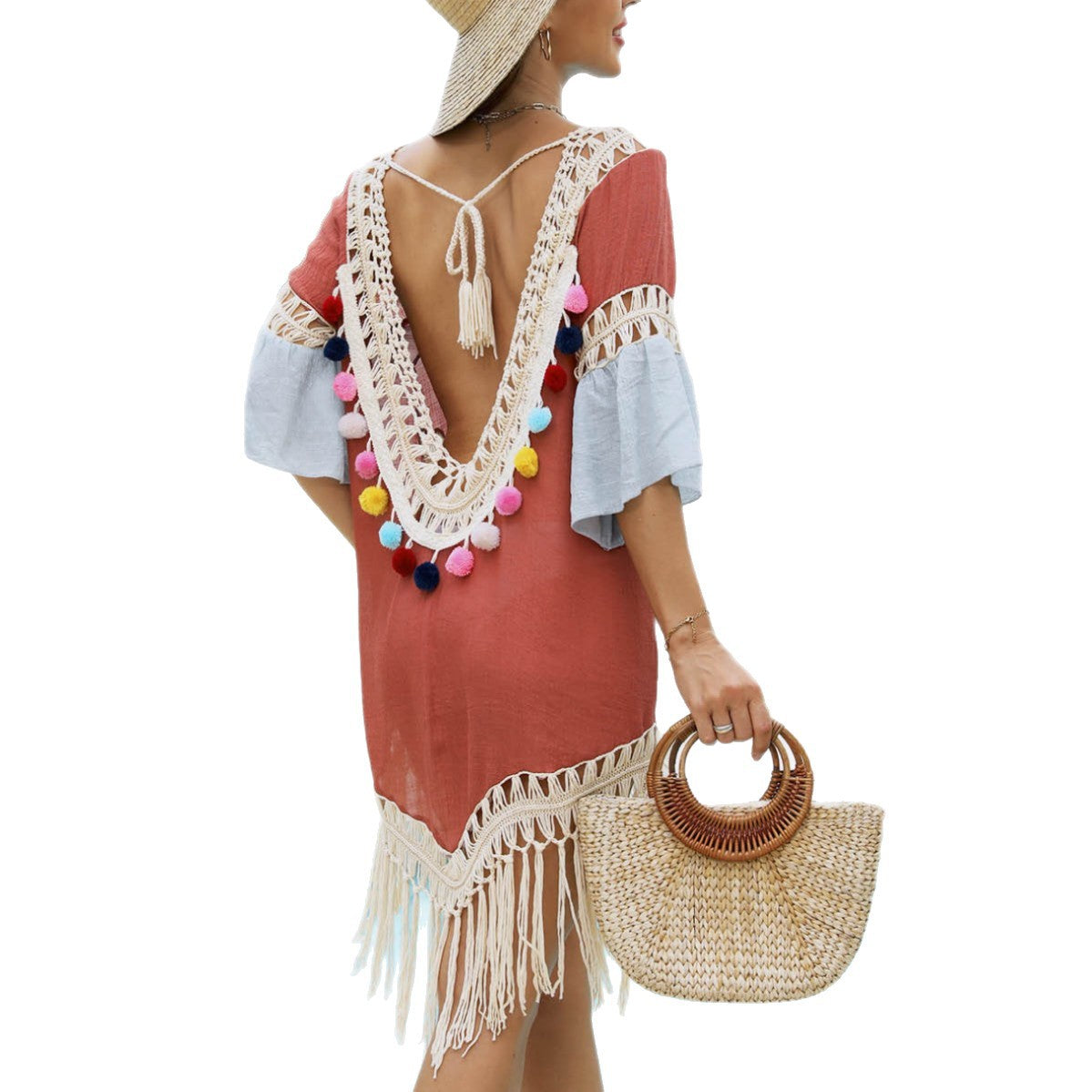 Hollow Crochet Beach Cover-Up Dress