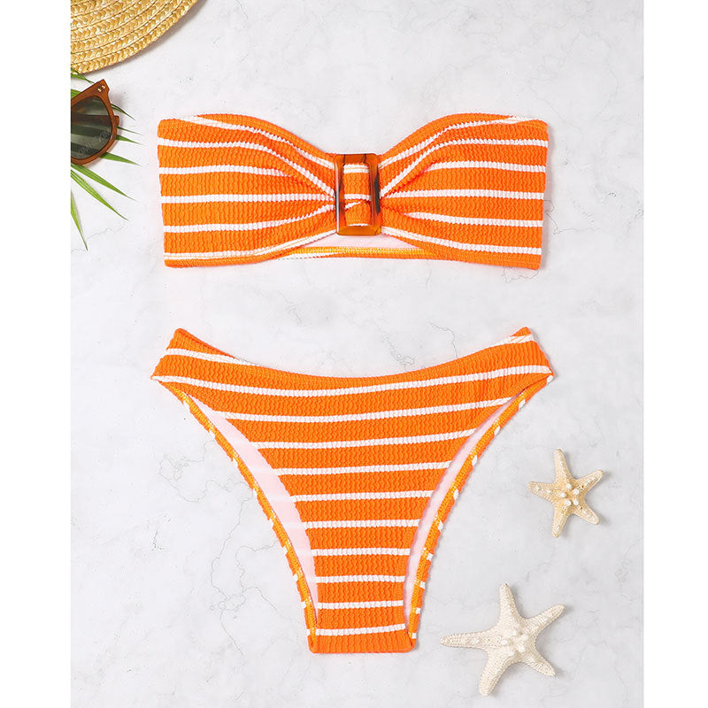 Striped women's split bikini - Classyfashion24.com