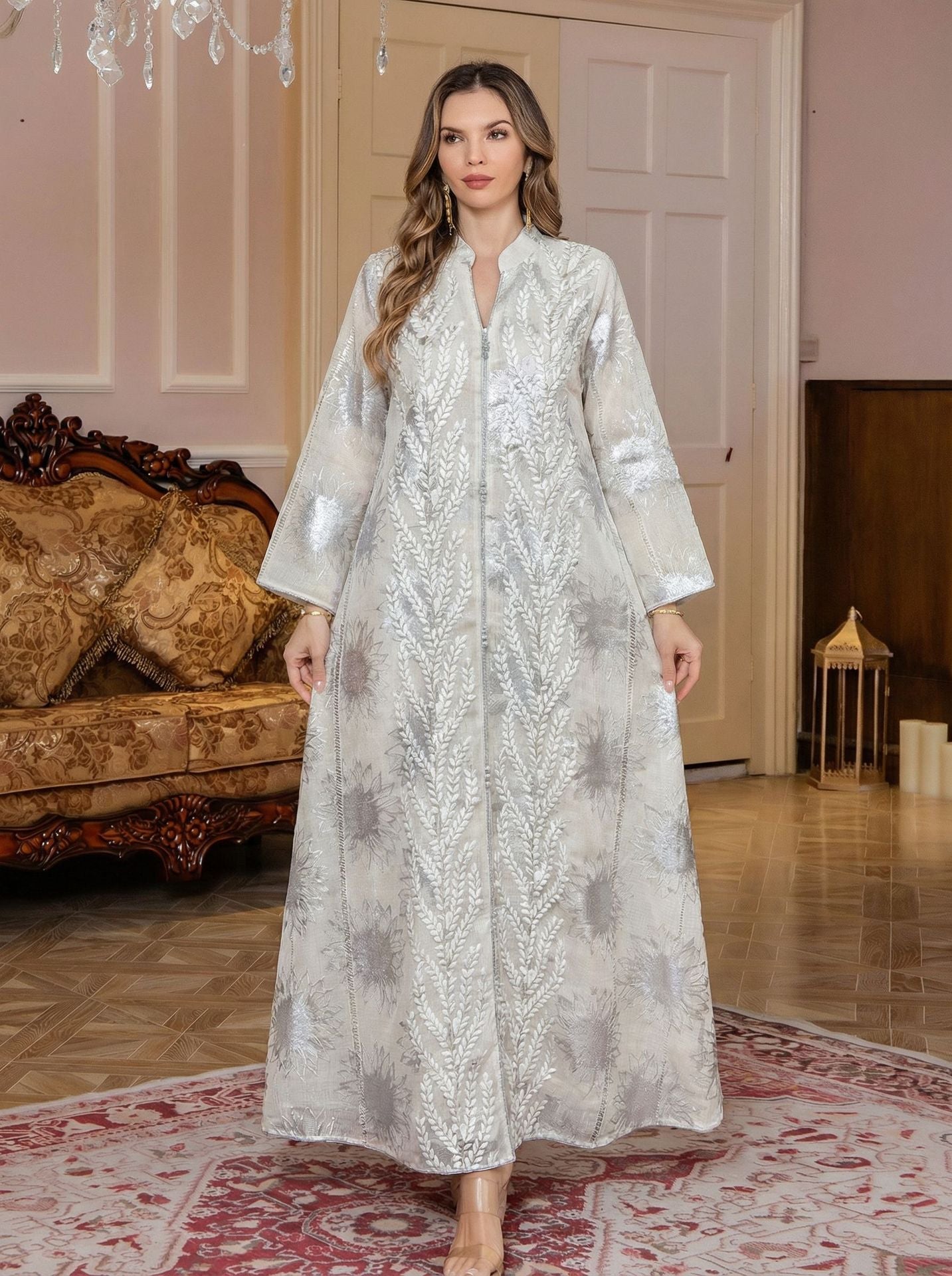 New Middle Eastern Muslim Women's Jalabiya Embroidered Kaftan Dubai Dress Arabic Clothing - Classyfashion24.com
