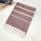 Turkish Striped Fringe Beach Towel – Quick Dry - Classyfashion24.com