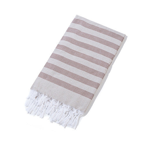 Turkish Striped Fringe Beach Towel – Quick Dry